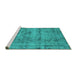 Sideview of Machine Washable Oriental Turquoise Industrial Area Rugs, wshurb1866turq