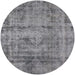 Round Mid-Century Modern Gray Oriental Rug, urb1866