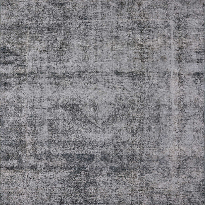 Square Machine Washable Industrial Modern Grey Gray Rug, wshurb1866