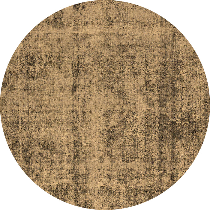 Round Oriental Brown Industrial Rug, urb1866brn
