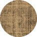 Round Oriental Brown Industrial Rug, urb1866brn