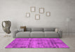 Machine Washable Oriental Pink Industrial Rug in a Living Room, wshurb1866pnk