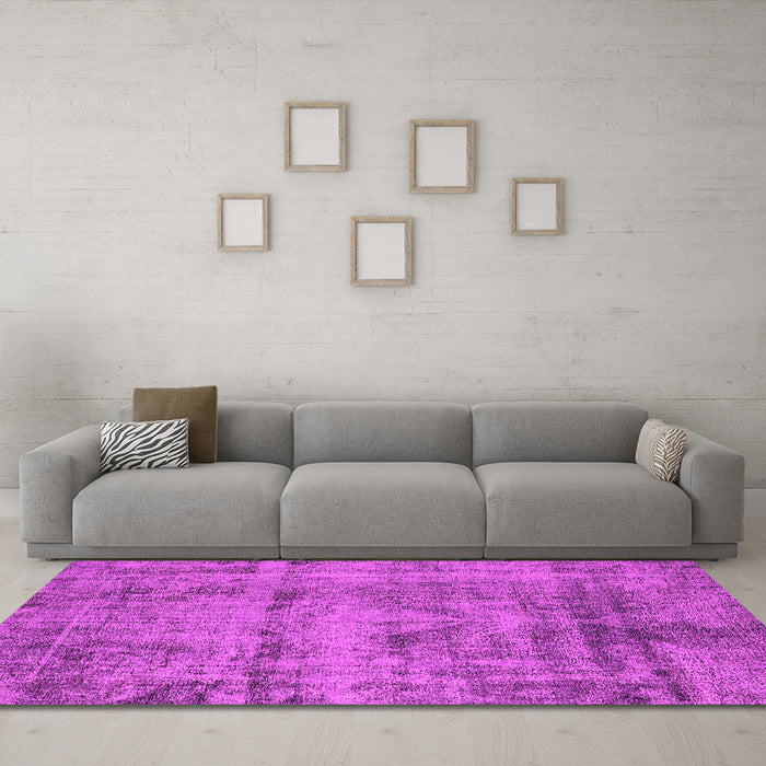 Machine Washable Oriental Pink Industrial Rug in a Living Room, wshurb1866pnk