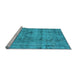 Sideview of Machine Washable Oriental Light Blue Industrial Rug, wshurb1866lblu