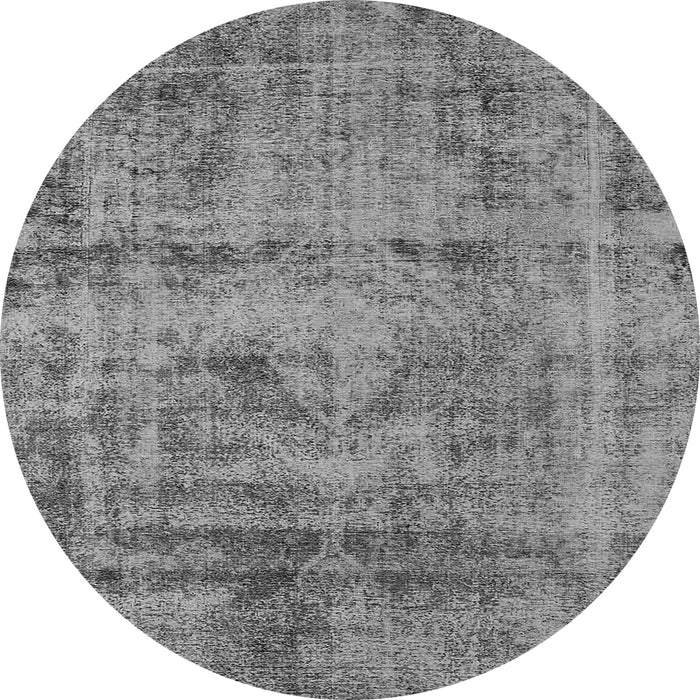 Round Oriental Gray Industrial Rug, urb1866gry
