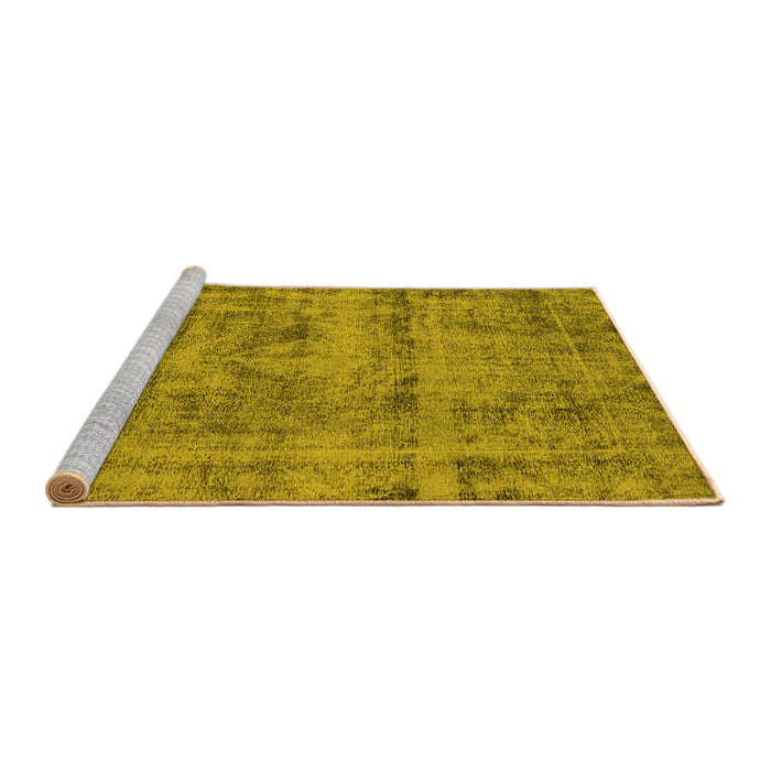 Sideview of Machine Washable Oriental Yellow Industrial Rug, wshurb1866yw