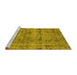 Sideview of Machine Washable Oriental Yellow Industrial Rug, wshurb1866yw