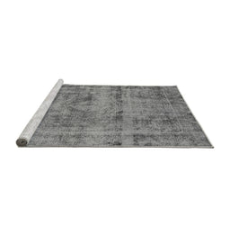 Sideview of Machine Washable Oriental Gray Industrial Rug, wshurb1866gry
