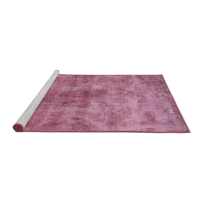 Sideview of Machine Washable Industrial Modern Dark Hot Pink Rug, wshurb1867