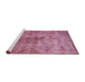 Sideview of Machine Washable Industrial Modern Dark Hot Pink Rug, wshurb1867