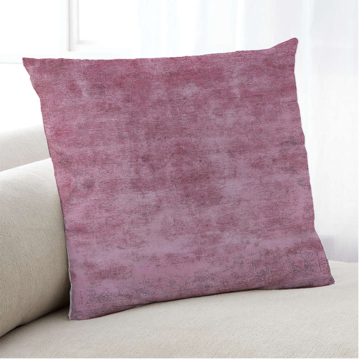 Lifestyle Image of Mid-Century Modern Urban Square Dark Hot Pink Throw Pillow, 18 inch by 18 inch, pwurb1867
