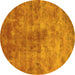 Round Oriental Yellow Industrial Rug, urb1867yw