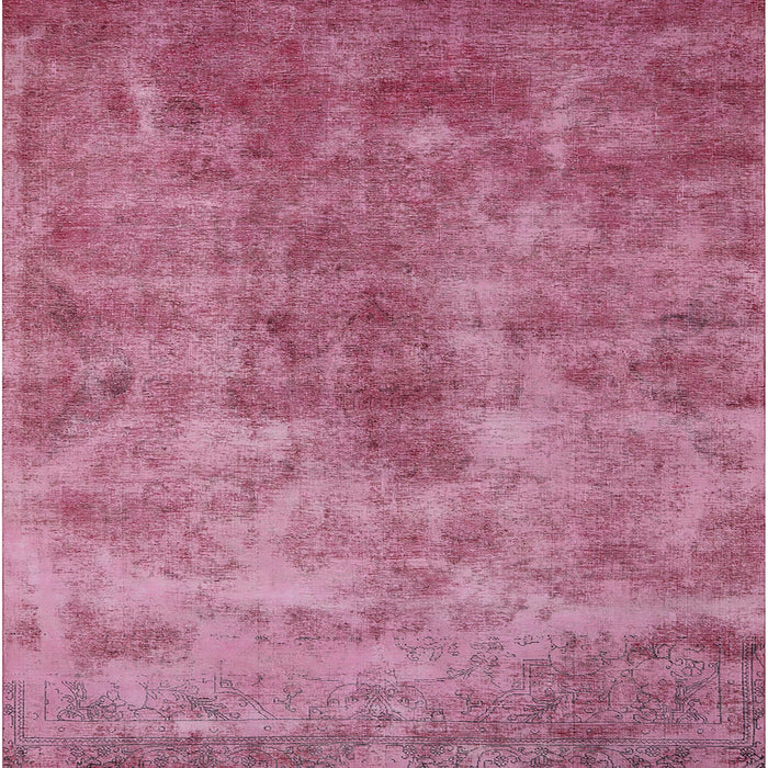 Square Mid-Century Modern Dark Hot Pink Oriental Rug, urb1867