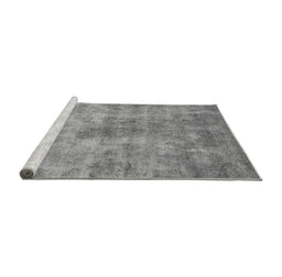 Sideview of Machine Washable Oriental Gray Industrial Rug, wshurb1867gry