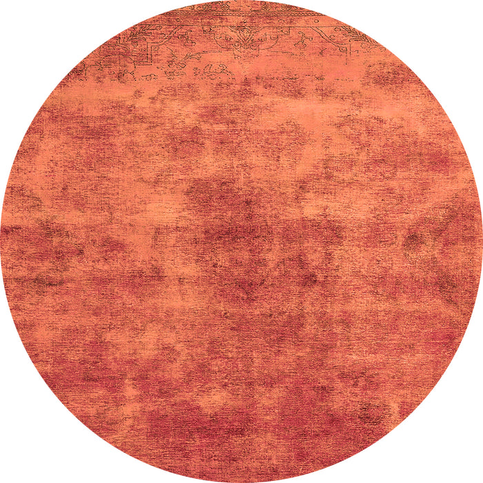 Round Oriental Orange Industrial Rug, urb1867org