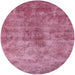 Round Mid-Century Modern Dark Hot Pink Oriental Rug, urb1867