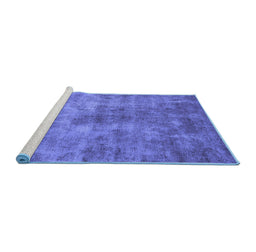 Sideview of Machine Washable Oriental Blue Industrial Rug, wshurb1867blu