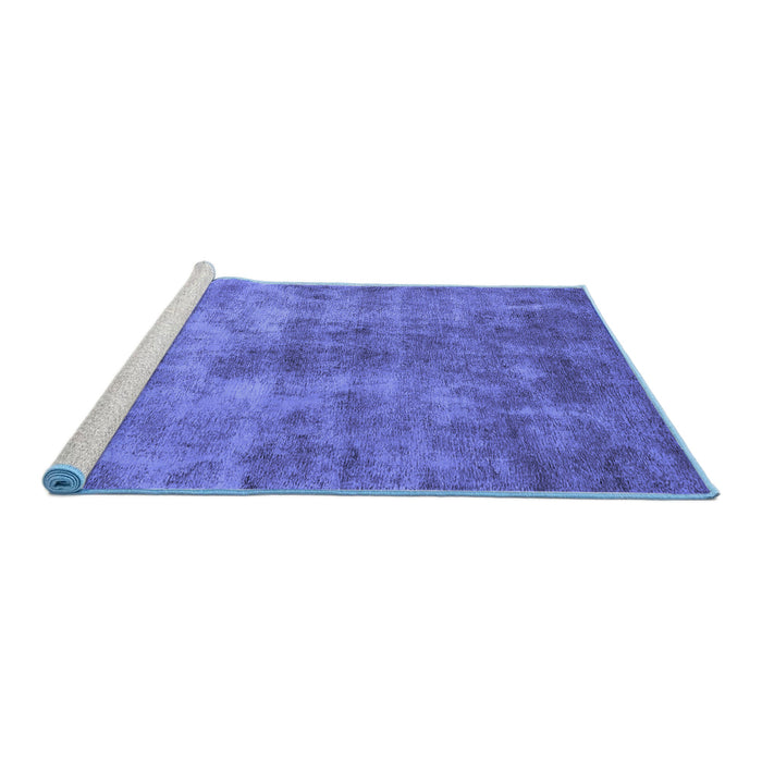 Sideview of Machine Washable Oriental Blue Industrial Rug, wshurb1867blu