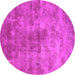 Round Oriental Pink Industrial Rug, urb1867pnk