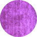 Round Oriental Purple Industrial Rug, urb1867pur