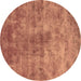 Round Oriental Brown Industrial Rug, urb1867brn