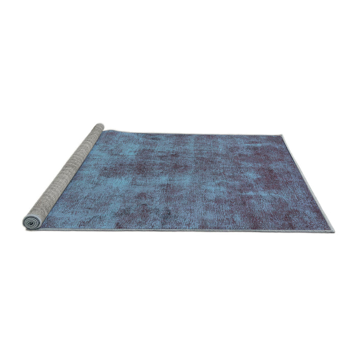 Sideview of Machine Washable Oriental Light Blue Industrial Rug, wshurb1867lblu