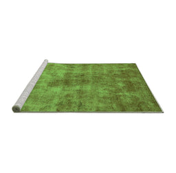 Sideview of Machine Washable Oriental Green Industrial Area Rugs, wshurb1867grn