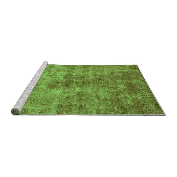 Sideview of Machine Washable Oriental Green Industrial Area Rugs, wshurb1867grn