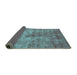 Sideview of Oriental Turquoise Industrial Rug, urb1867turq