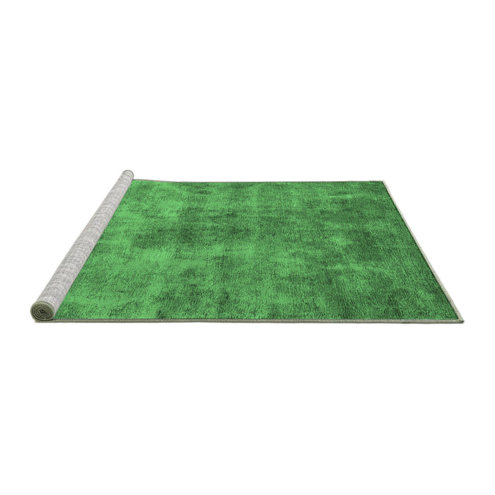 Sideview of Machine Washable Oriental Emerald Green Industrial Area Rugs, wshurb1867emgrn