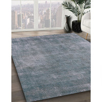 Mid-Century Modern Silver Gray Oriental Rug, urb1868