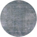 Round Mid-Century Modern Silver Gray Oriental Rug, urb1868