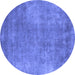 Round Oriental Blue Industrial Rug, urb1868blu