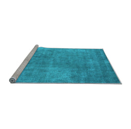 Sideview of Machine Washable Oriental Light Blue Industrial Rug, wshurb1868lblu