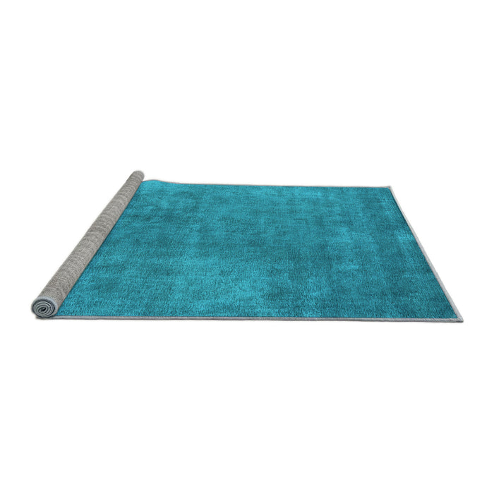 Sideview of Machine Washable Oriental Light Blue Industrial Rug, wshurb1868lblu