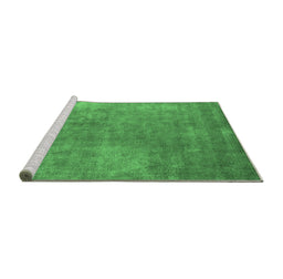 Sideview of Machine Washable Oriental Emerald Green Industrial Area Rugs, wshurb1868emgrn