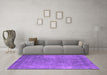 Machine Washable Oriental Purple Industrial Area Rugs in a Living Room, wshurb1868pur