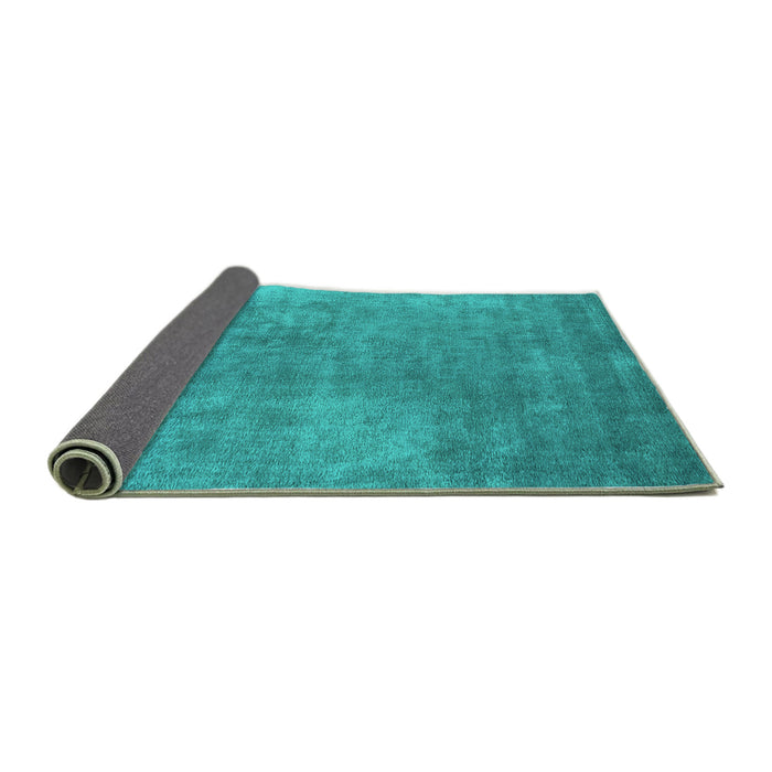 Sideview of Oriental Turquoise Industrial Rug, urb1868turq