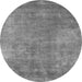 Round Oriental Gray Industrial Rug, urb1868gry