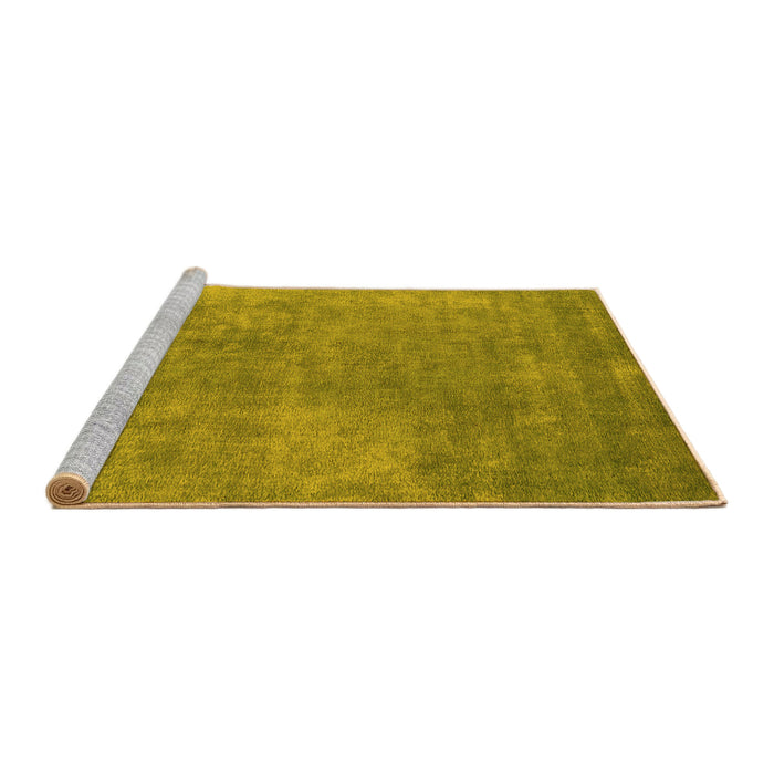 Sideview of Machine Washable Oriental Yellow Industrial Rug, wshurb1868yw