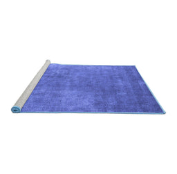Sideview of Machine Washable Oriental Blue Industrial Rug, wshurb1868blu