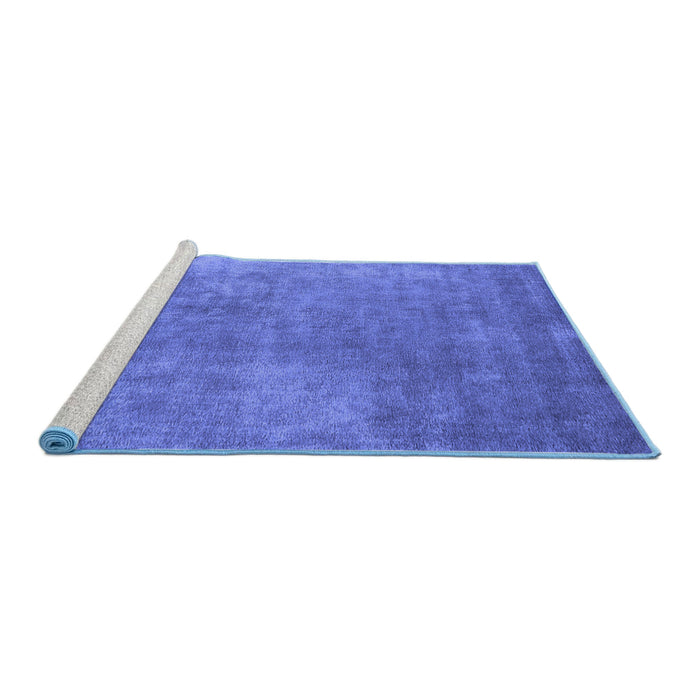 Sideview of Machine Washable Oriental Blue Industrial Rug, wshurb1868blu