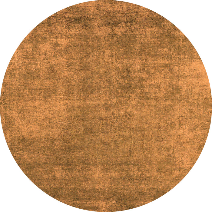 Round Machine Washable Oriental Orange Industrial Area Rugs, wshurb1868org