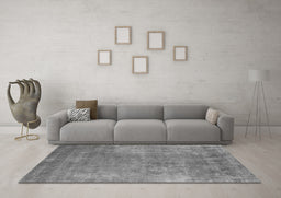 Machine Washable Oriental Gray Industrial Rug in a Living Room,, wshurb1868gry
