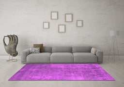 Machine Washable Oriental Pink Industrial Rug in a Living Room, wshurb1868pnk