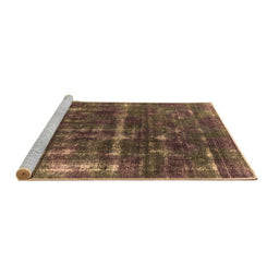 Sideview of Machine Washable Oriental Brown Industrial Rug, wshurb1869brn
