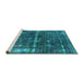 Sideview of Machine Washable Oriental Turquoise Industrial Area Rugs, wshurb1869turq