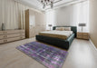 Mid-Century Modern Purple Oriental Rug in a Bedroom, urb1869