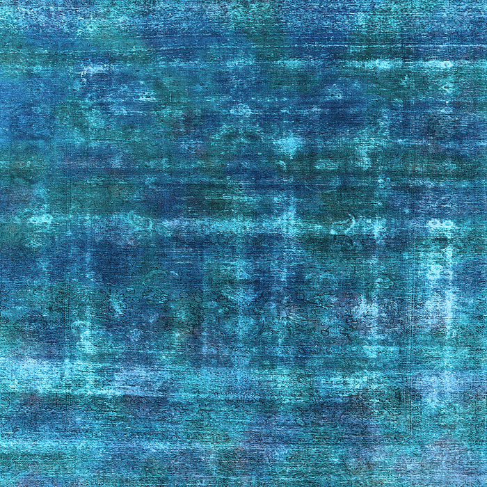 Square Machine Washable Oriental Light Blue Industrial Rug, wshurb1869lblu