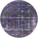 Round Mid-Century Modern Purple Oriental Rug, urb1869